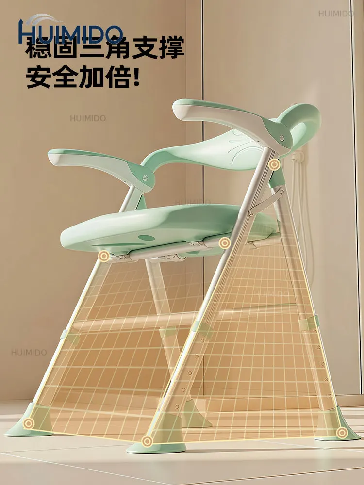 The elderly accessible toilet shower non-slip elderly pregnant women special shower chair bath bathroom stool folding
