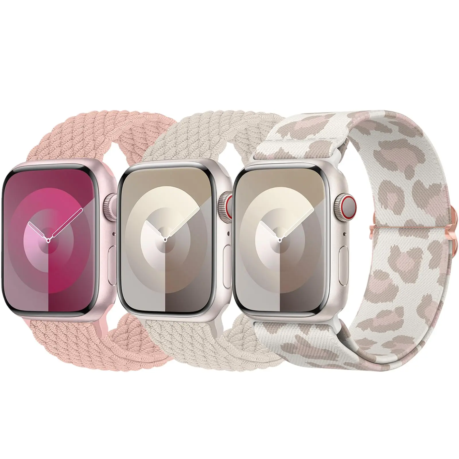 3Pcs Strap For Apple Watch Band 44mm 45mm 49mm 40mm 41mm 42mm Accessories Braided Solo Bracelet iWatch Ultra 2 series 9 7 SE 6 8