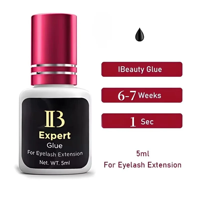 Original Expert IB Glue, Extensões de cílios secos 1Sec, Adesivo Lash Profissional, Retenção 6-7 Semanas, Atacado, 5 Garrafas, 10 Garrafas