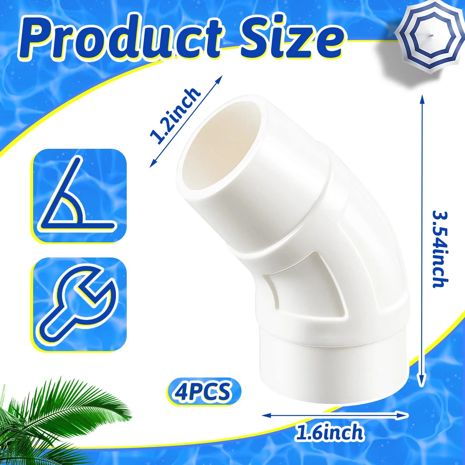 45-Grad-Ellbogenersatz kompatibel mit Zodiac Baracuda Pool Cleaner G3, G2, Ranger, Wahoo, 1500 Adapter