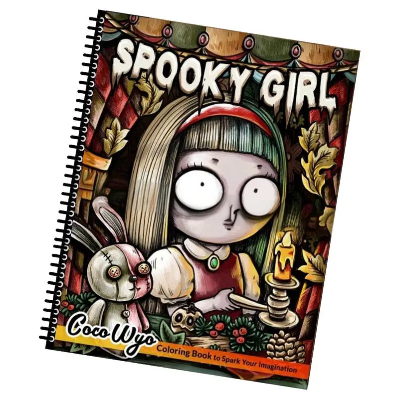 

Creepy Coloring Book Creative Adult Coloring Book With Cartoon Girls Color Pages Halloween Accessories Ghost Scary Animal