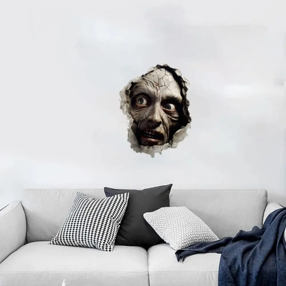 Waterproof Halloween Spooky Sticker Realistic PVC Zombie Wall Sticker Self Adhesive Scary Ghost Witch Silhouette Sticker