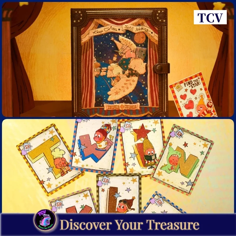

Tcv Popmart Twinkle Twinkle Keep Curious Still Walking Art Collection Card Blind Box Four Palace Grid Card Book Mystery Box Gift