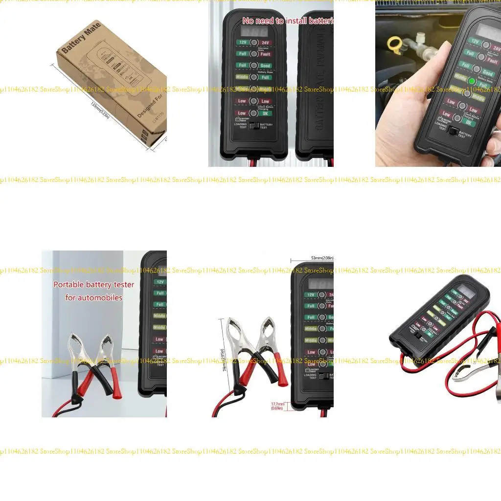 Q2Q4 12V 24V Motorcycle Battery Tester Alternator Diagnostic Tools Fault Detector LED Display Battery Checker for Motorcycle