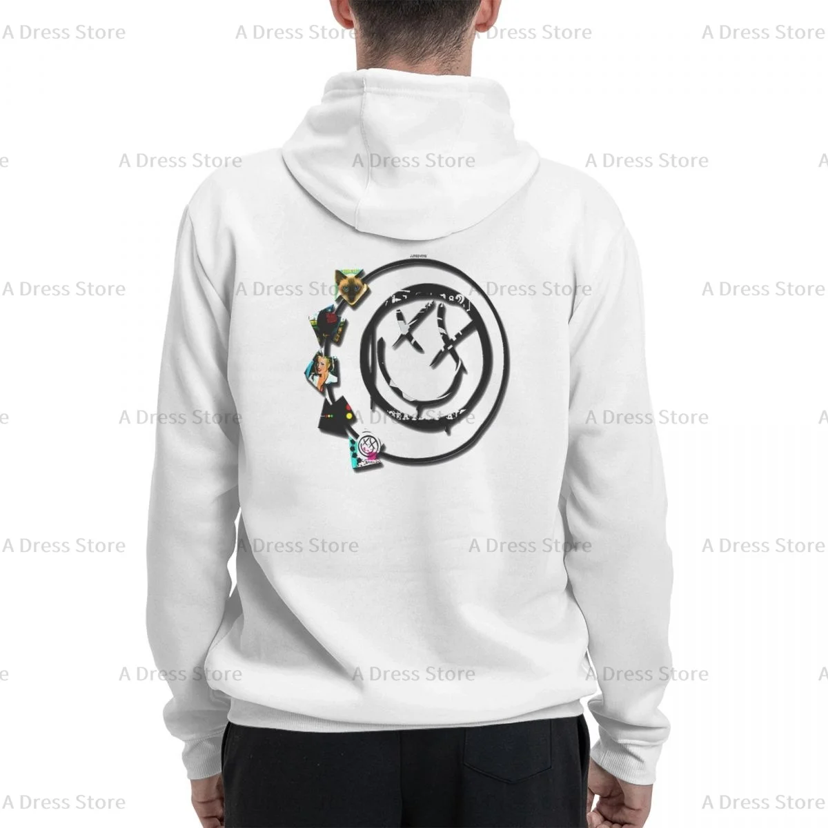 Blink 182 One More Time Polyester Two sided Hot stamping printing Men's Sweater,Unisex Vintage Pullover Hooded