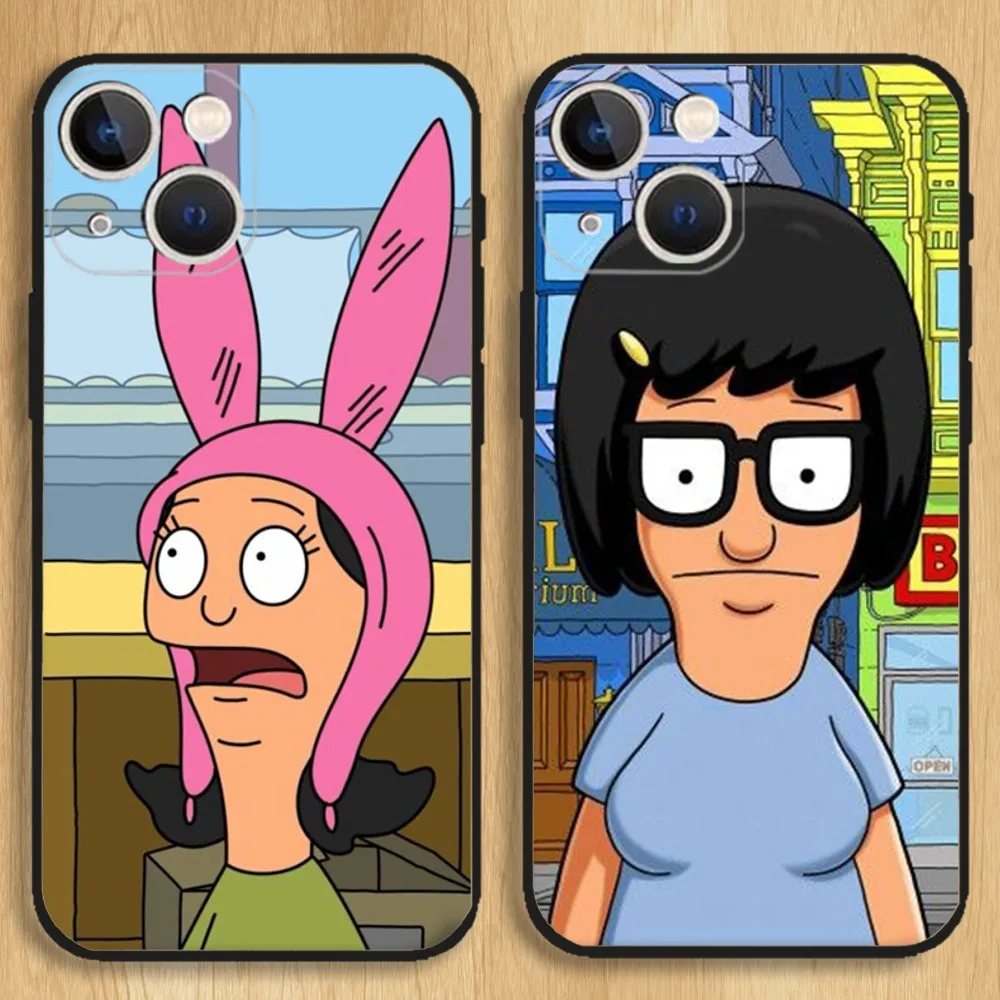 

B-Bobs B-Burgers Cartoon Phone Case For iPhone15,14,13,12,11,Pro,Max,Plus,Mini,X,XS,XR,8,7,6,S,Plus,SE Soft Black Case