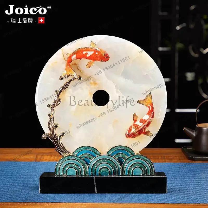 Ornament New Chinese high-end year-round fish small koi safety buckle living room TV cabinet decoration