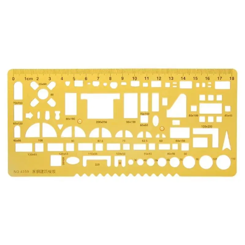 K Resin Heating Ventilation Design Drawing Template Ruler Measuring Tool Student