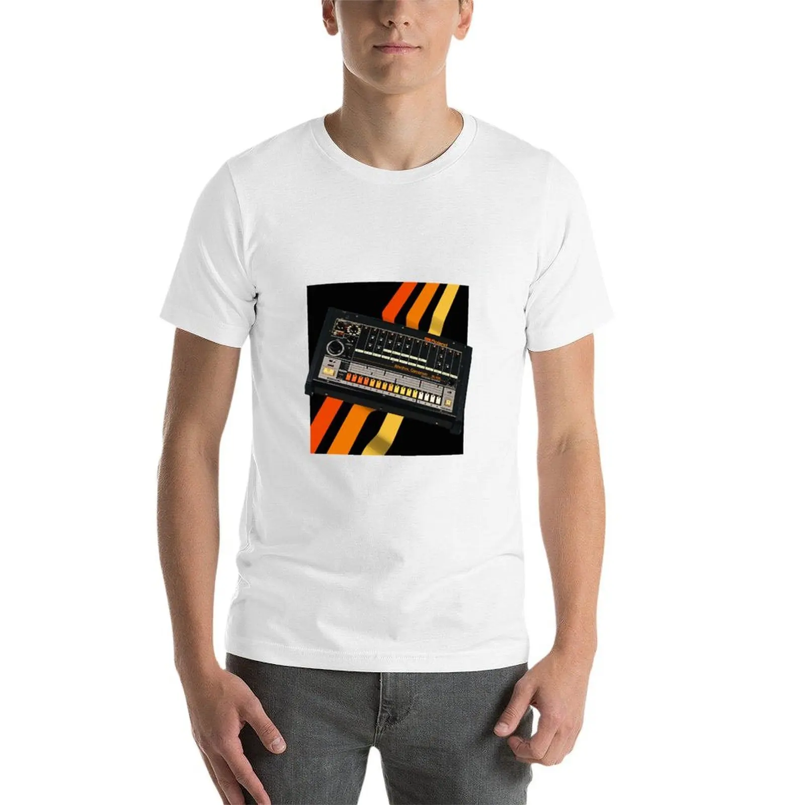 TR-808 الأصلي القديم Skool نمط الكولاج التوضيح تصميم تي شيرت تي شيرت مخصص طباعة تي شيرت