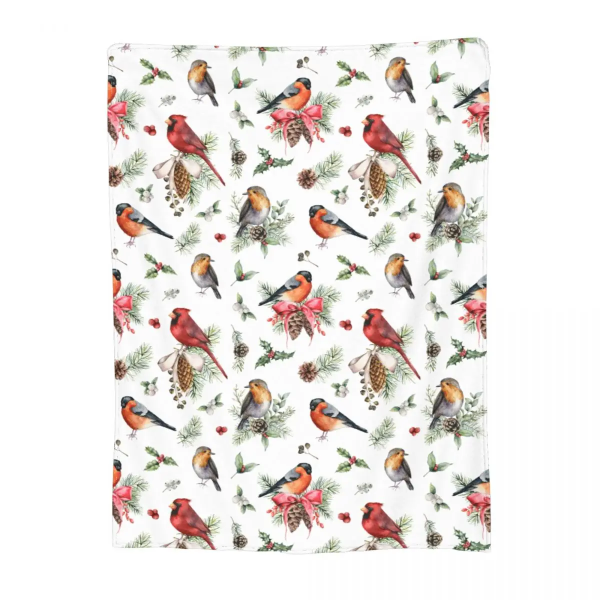 

Northern Cardinal Cardinalis Bird Blanket Fleece Spring Autumn Multifunction Super Warm Throw Blanket for Sofa Travel Bedspread