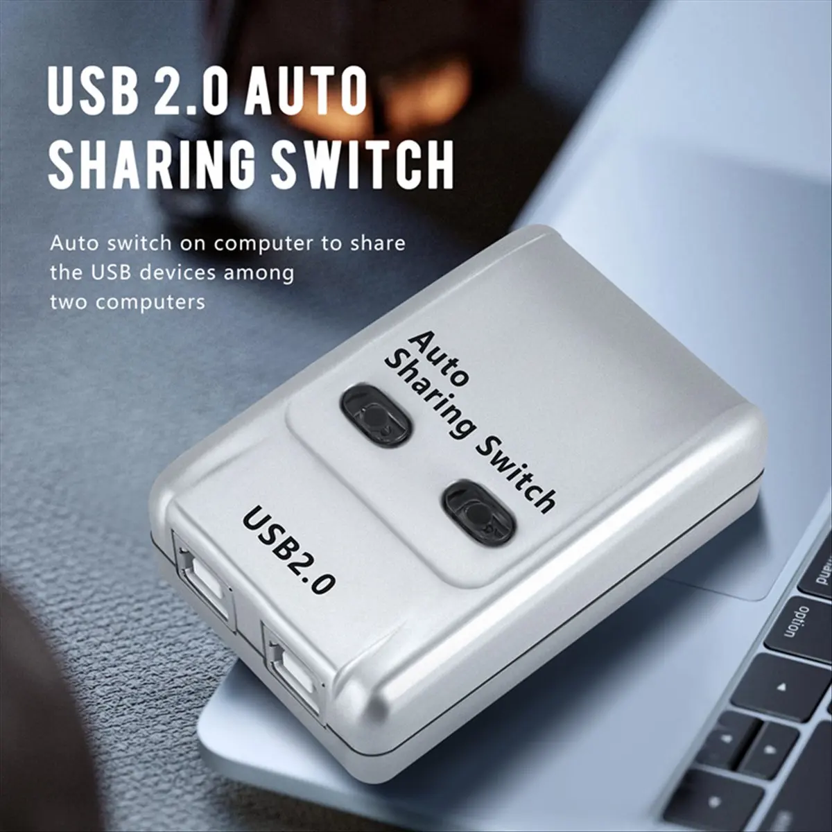 A10I  USB 2.0 Auto Sharing Switch 2 Port HUB Adapter Switcher for 2 PC Printer USB Switch Devices Support