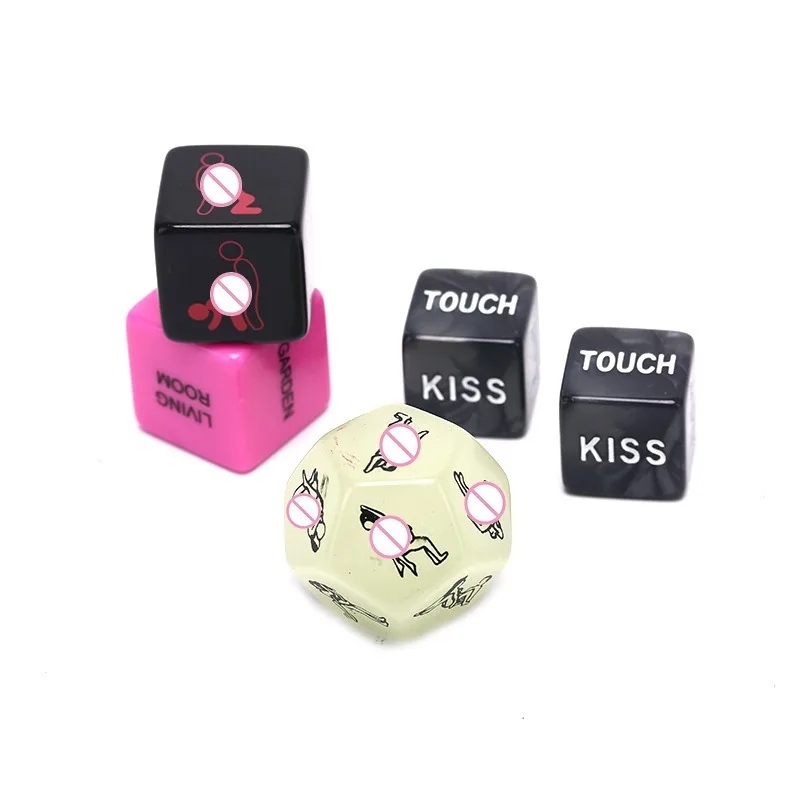 Noctilucent Sexy Dice Set, Postura divertida do amor do adulto, Jogo do casal, Posição de amantes eróticos, Role Play, Romantic Party Toy, 1 Set