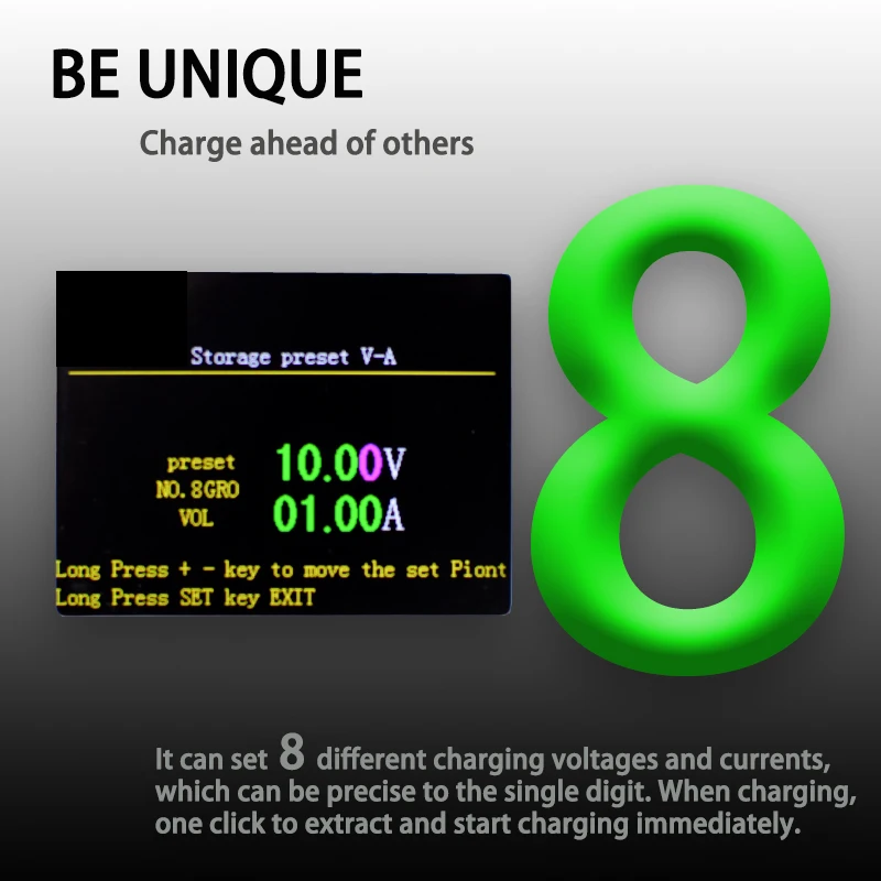 Lifepo4 충전기 12V 62A 100A 리튬 배터리 충전기 110V-240V 입력 0-15V 0-100A 컬러 디스플레이가있는 조정 가능한 고속 충전기