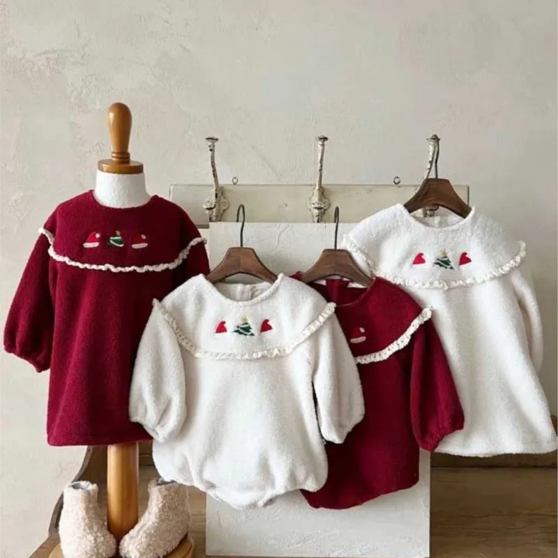pasgeboren baby jongen meisje xmas fleece romper lange mouw baby peuter kind jumpsuit lente herfst winter casual babykleertjes 0-2y