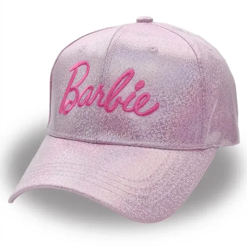 Gorra de béisbol de dibujos animados de Barbie para mujer, sombrero de sombrilla de ocio con encanto de moda, adornos de decoración, regalos de vacaciones