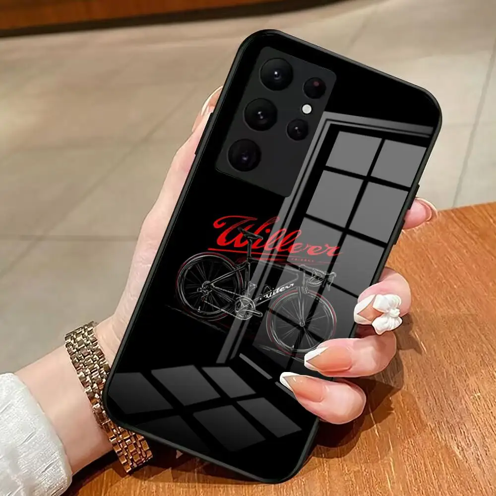 Coque de téléphone W-Wilier T-Triestina BIKE pour Samsung S26 S25 Edge S24 S23 S22 Ultra Plus Fe A57 A37 A17 A56 5G, coque en verre