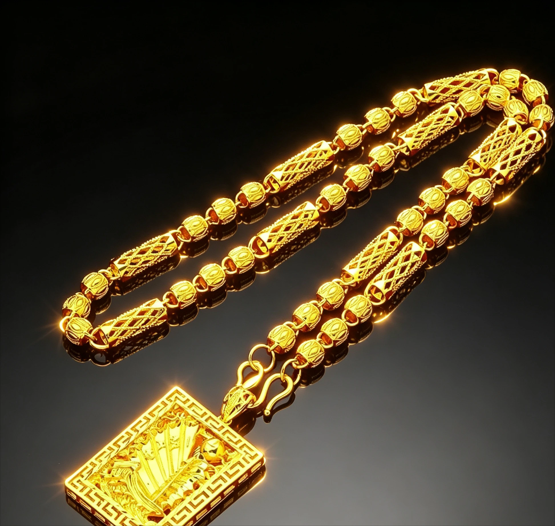 9999 gold  Men Smooth Sailing Necklace - Smooth sailboat edges, fine links, comfortable skin-friendly wear birthday gift