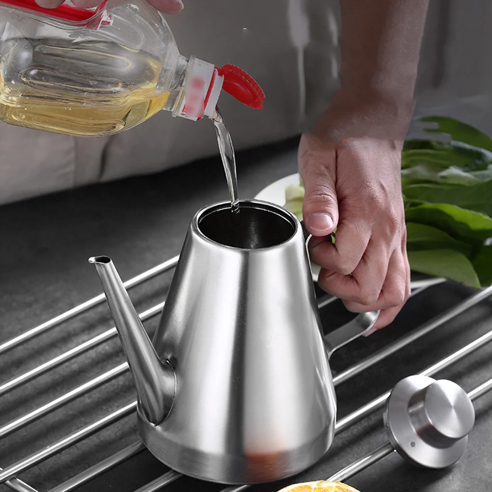 

Stainless Steel Oil Dispenser 500Ml 14Cm Long Spout Leak Proof Bottle For Olive Oil Vinegar Soy Condiment