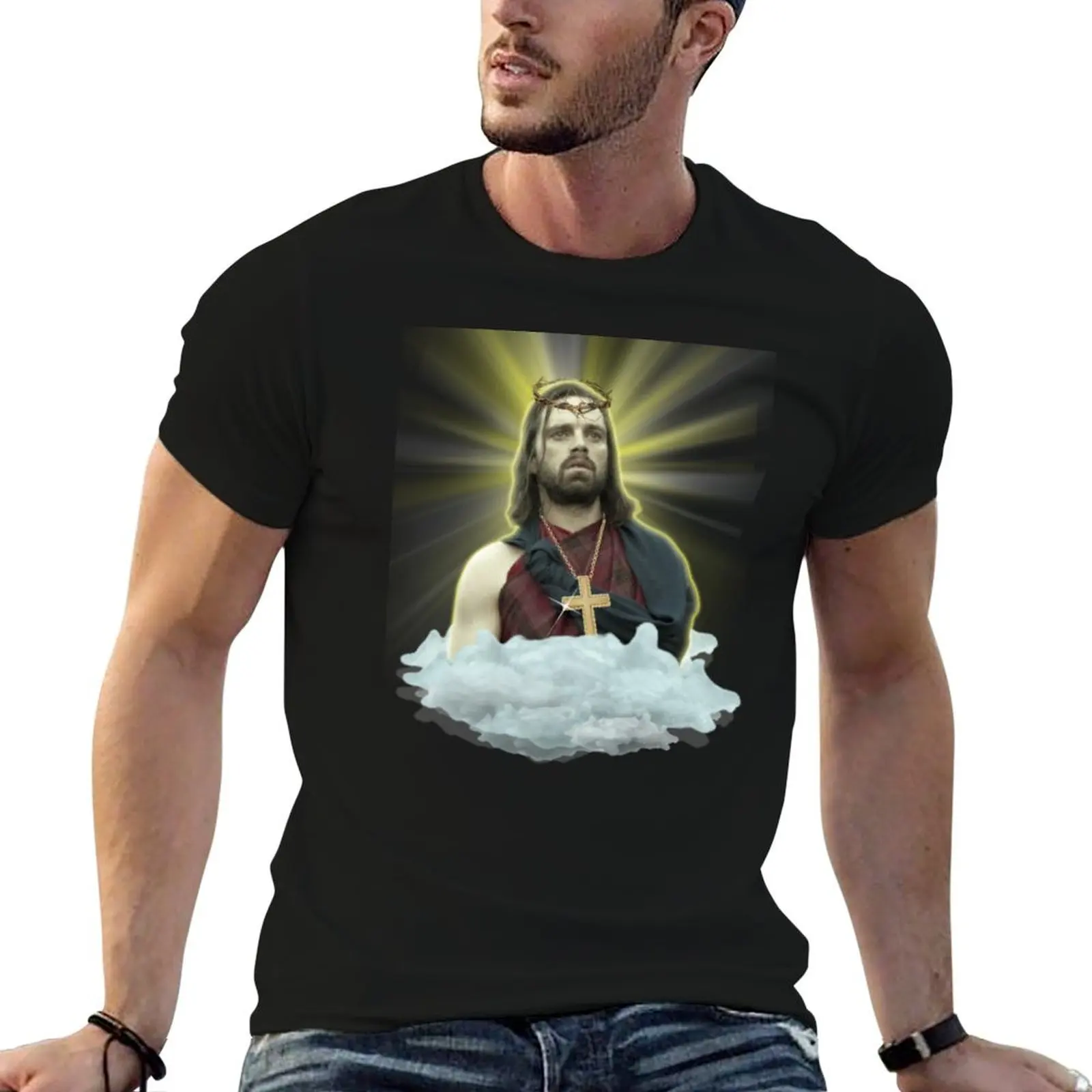 

t Jesus Bucky - man shirts tshirt as Barnes T-Shirt cotton 100% funny Stan Sebastian