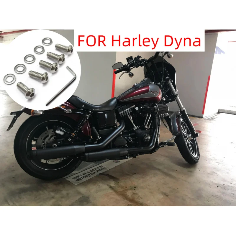 

5 PCS For 1999-2017 Harley Dyna Primary Point Ultra Limited fit 1/4"-20 Thread Engine Derby Cover Guard Hardware Bolt Screw Kit