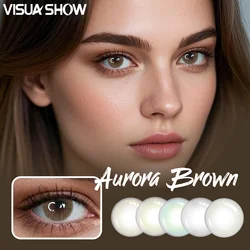 VISUASHOW Polar Light Colored Contact Lenses 2 Pcs Yearly Disposable Soft Small Pupil Prescription Myopia Color Contacts