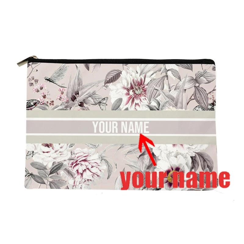 Custom Name Makeup Bag Bridesmaid Gifts Canvas Travel 25 Cosmetic Organizer Pouch Women Handbag Trendy Brand Side Bag for Ladies