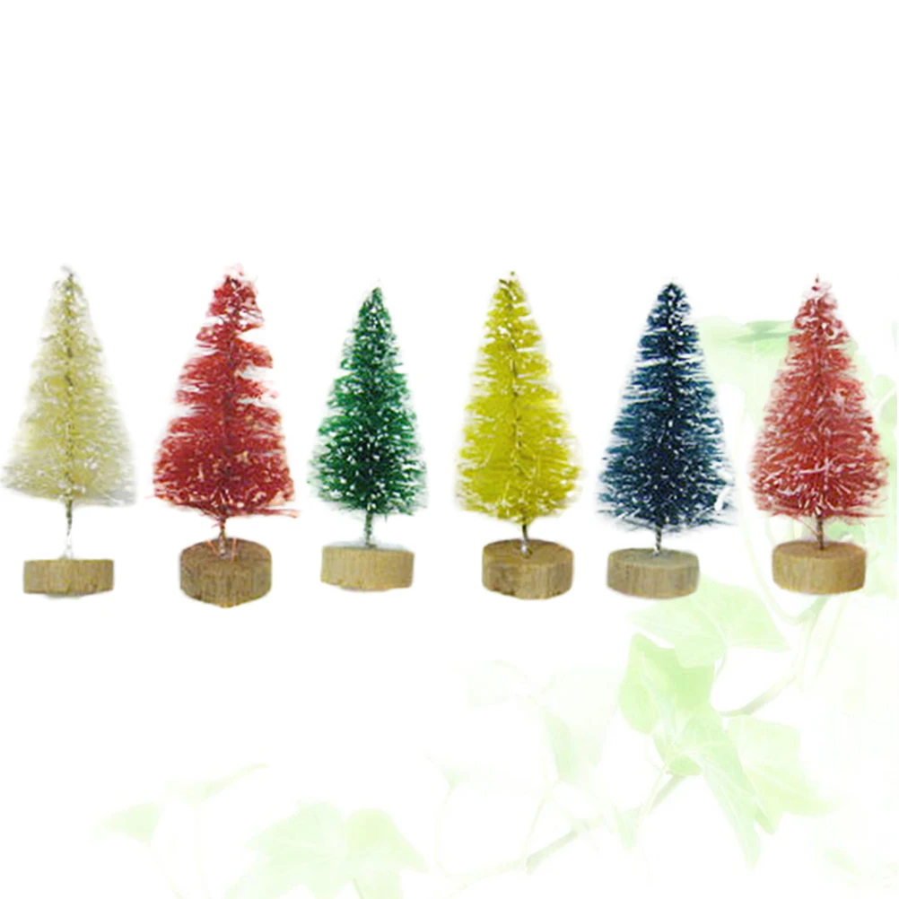 

24 Pcs Mini Christmas Trees Snow Covered Holiday Decorations for Tabletop Desk Bookshelf Christmas Party Gifts