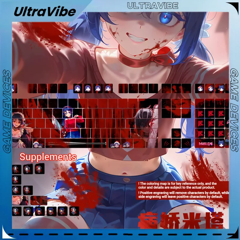 

120 Keys MiSide Keycap Translucent Cherry Peifile Pbt Front Engrave Side Engrave Anime Game Theme Mechanical Keyboard Keycap