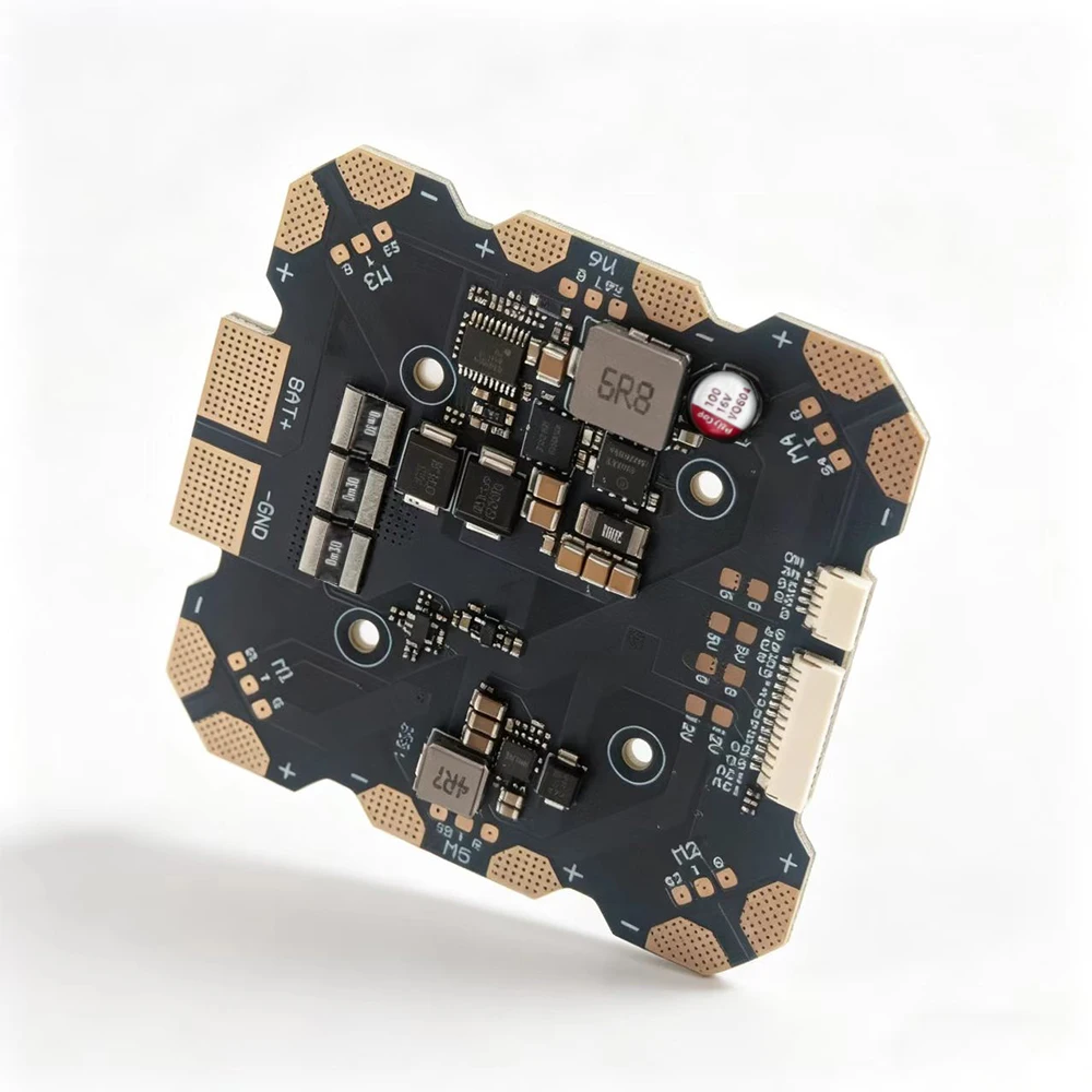 CAPTAINRC PDB 6x100A 3-14S BEC 5V5A/12V8A,Power Distribution Board PDB Outputs High Precision Current Sense for FPV Racing Drone
