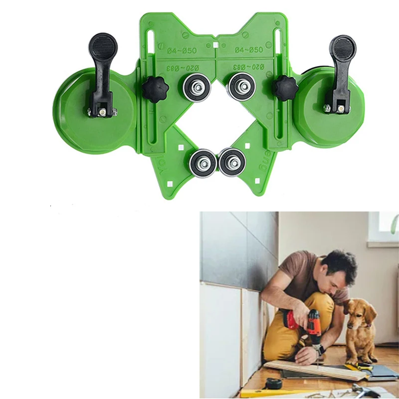 

Opening Locator Adjustable 4-83mm Drill Bit Hole Saw Guide Jig Fixture Construction Tools For Ceramic Tile For Woodworking