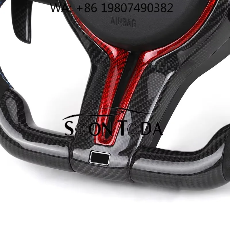 

Red Button LED Suede Carbon Fiber Steering Wheel Fit F01 F06 F10 F20 F21 F30 F32 F36 F15 F80 F82 F87 E70 E90 Interior Modified P