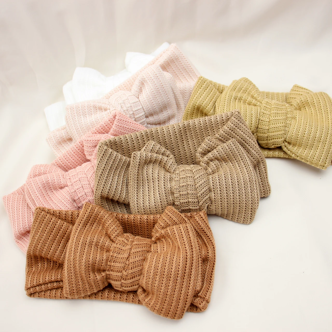 0-2Y Knitted Winter Warm Headband Newborn Hair Accessories Infant Baby Girls Large Bowknot Turban Children Twist Bow Headbands