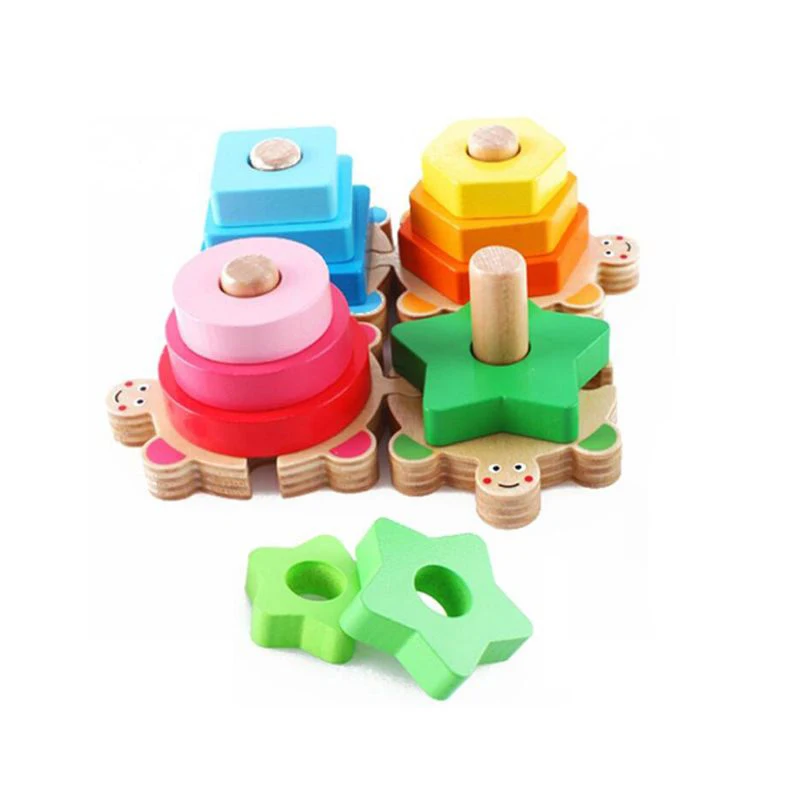 Montessori geometrische Form Matching Spiel Holz Kinder lernen Spielzeug pädagogische Kinder Spiel züge Juegos Cognitivos Para Niños