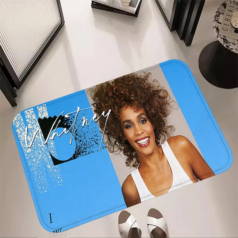 Female Singer Floor Mat Inside Room Rugs Foot Carpets Entrance Doormat Whitney Houston Yoga Rug Non-slip Kitchen Home Balcony