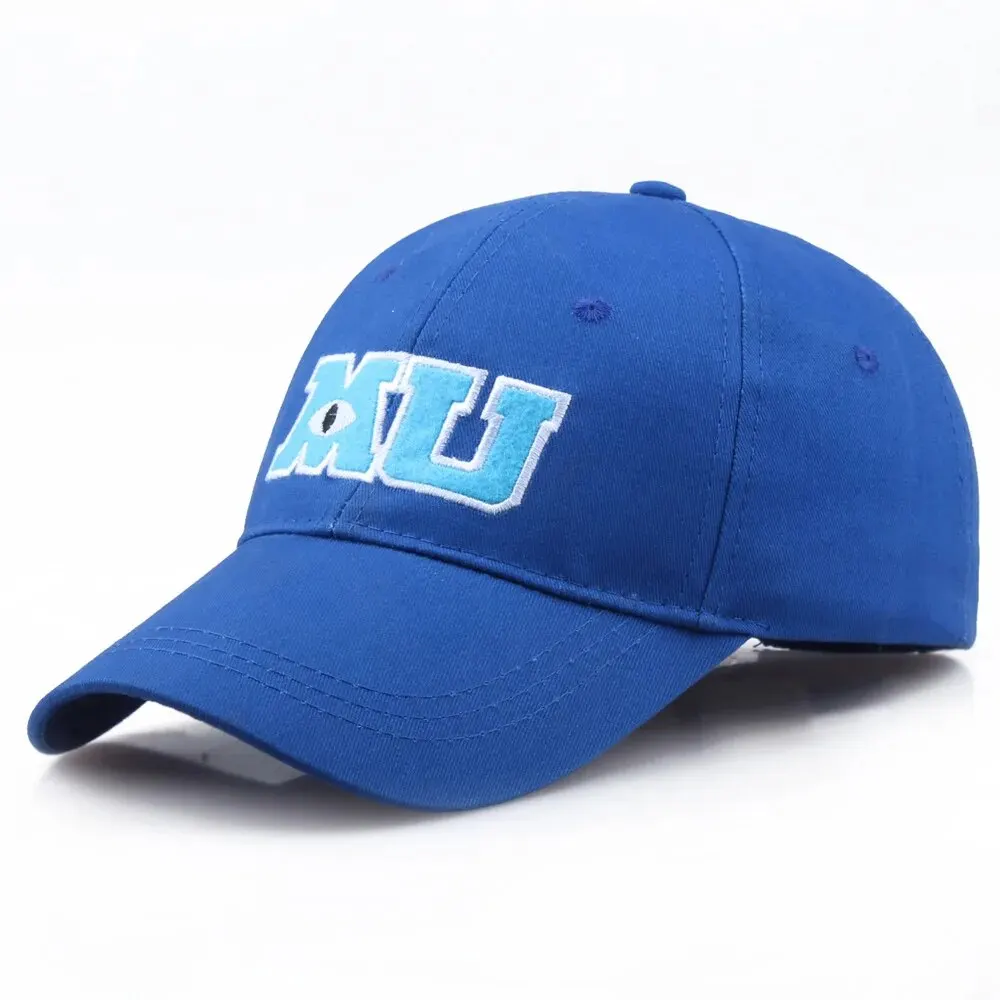 Monster University MU Letter Embroidery Baseball Cap Badge Adult Cotton Big Eye Unisex Cap Sun Hats Snapback Trucker Hat