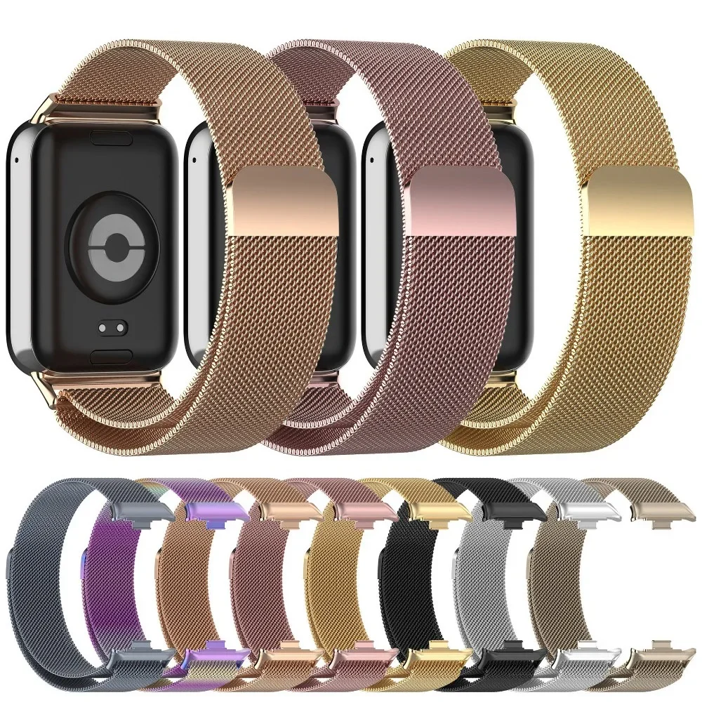 

Магнитный металлический ремешок для Xiaomi Mi Band 9 Pro/Mi Band 8Pro, сменный смарт-браслет с миланской петлей, ремешок для часов Redmi watch 4