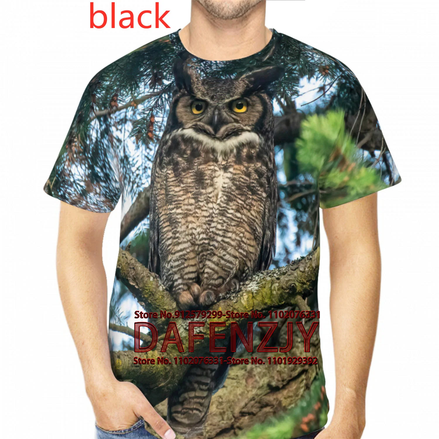 Peacock T-Shirts 3D Owl Printed Streetwear Men Women O-Neck Animal T Shirt Harajuku Tees Tops