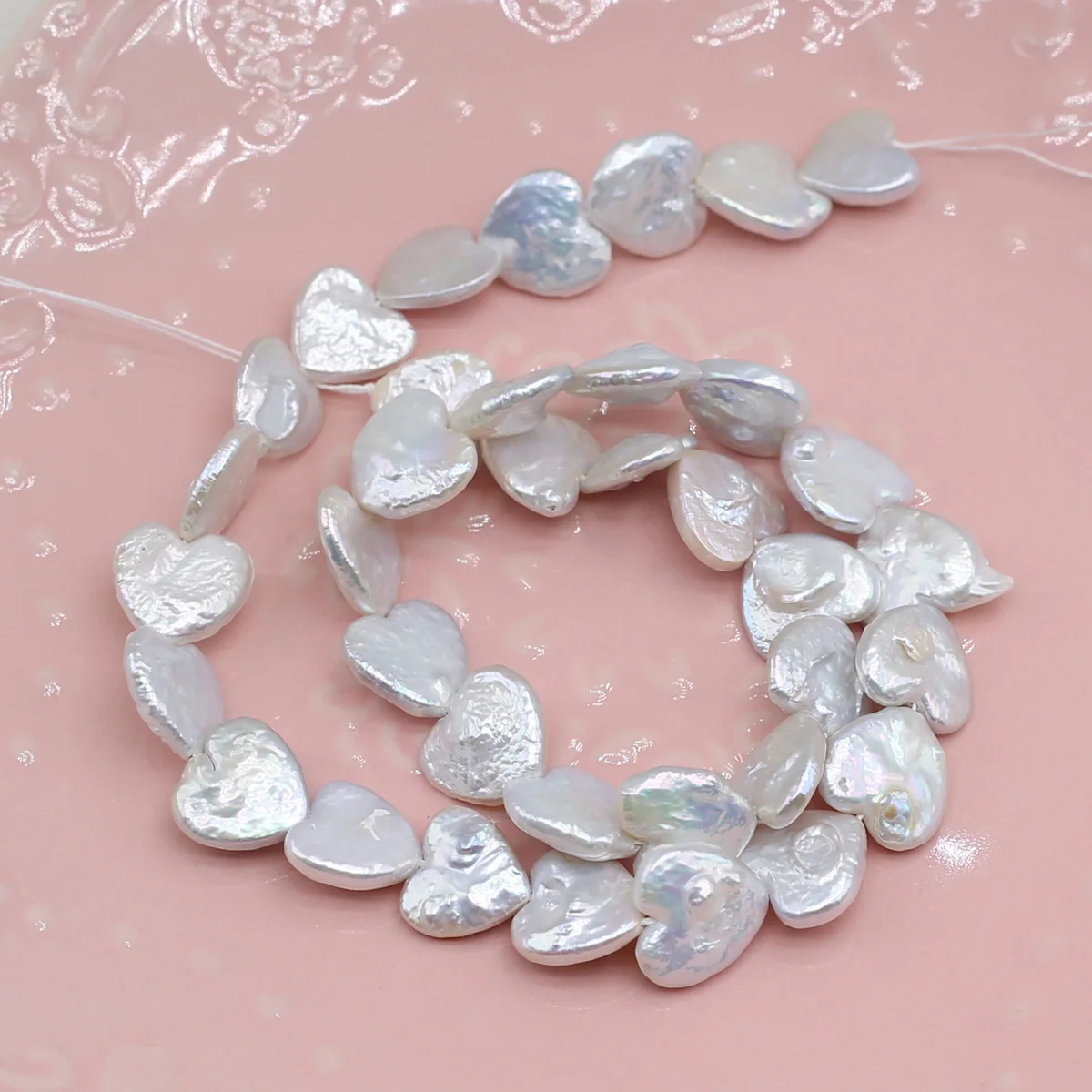 Natural Baroque Style Pearl Beads Charms Heart Freshwater Pearls for Earring Bracelet Pendant Necklace Hairclip DIY Jewelry 13''