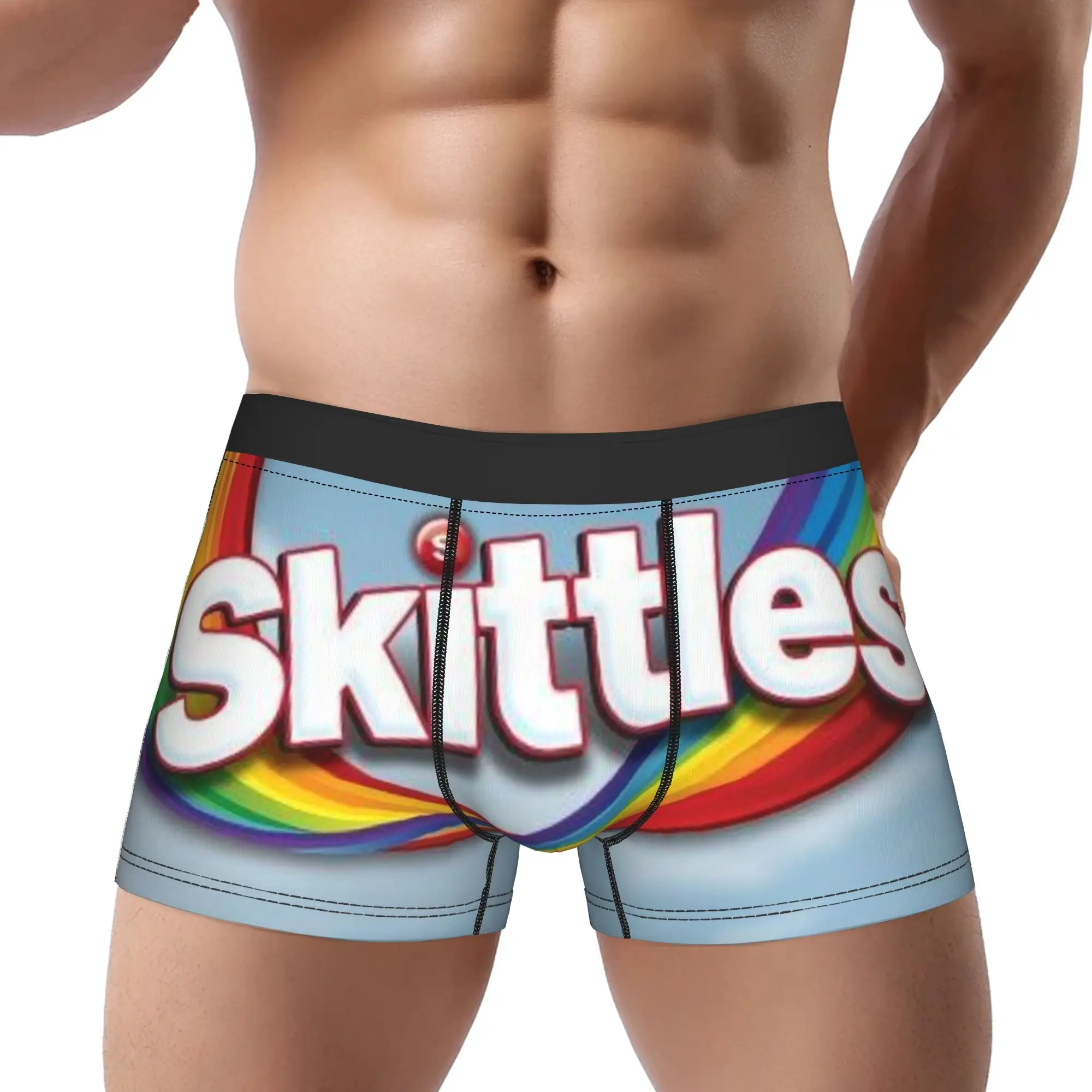 

Colorful Skittles Underpants Breathbale Panties Men's Underwear Ventilate Shorts Boxer Briefs