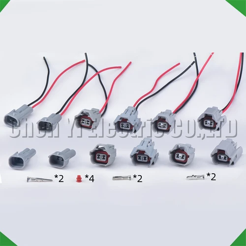 Conector impermeable de 2 pines para automóvil, enchufe de inyector de combustible 90980-11153 6189-0573 6189-0039 6189-0060 6189-0670 para Toyota 1JZ VQ35