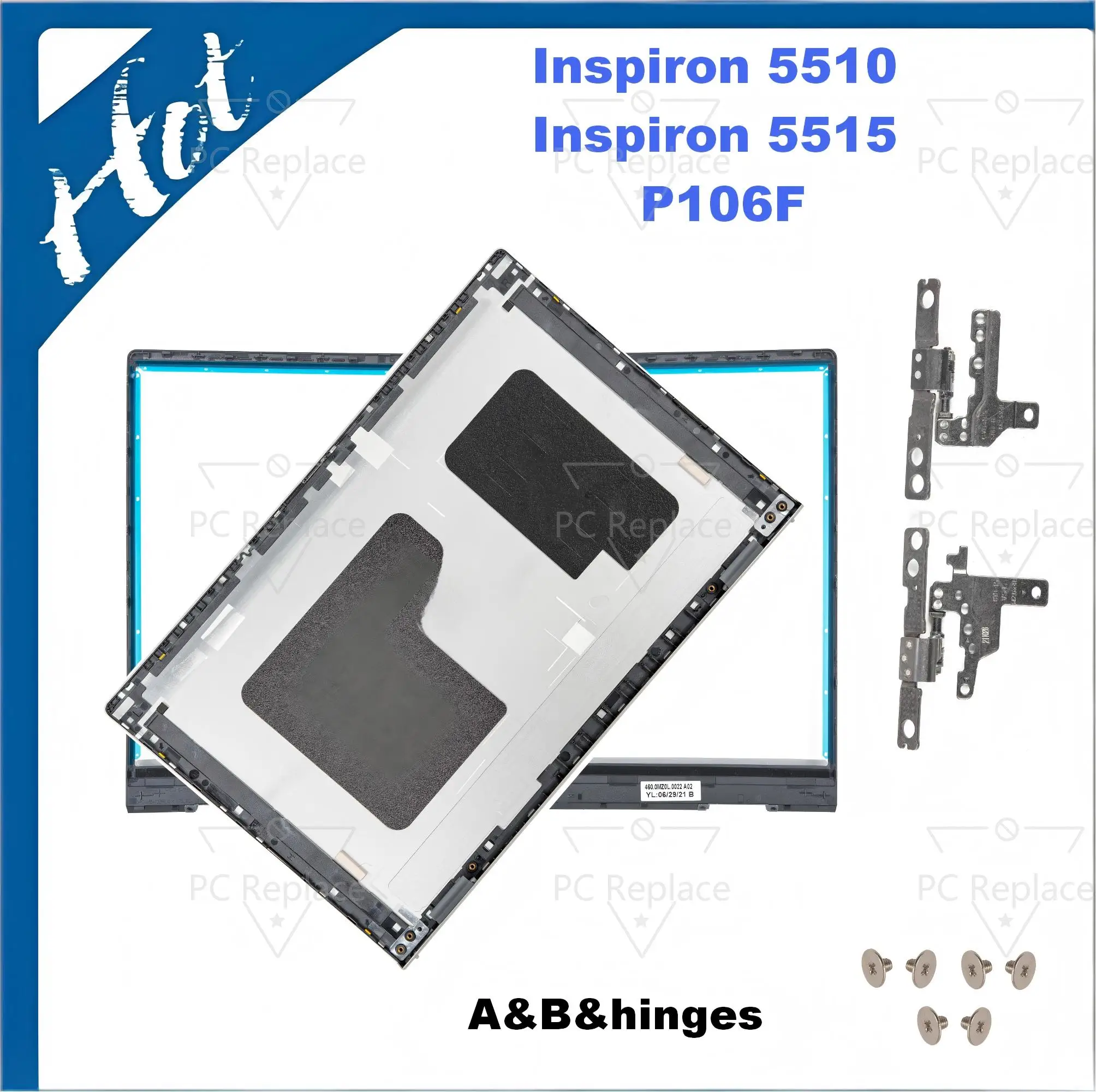 New Case P106F For Inspiron 5510 5515 laptop housing case Back Cover Top Lid Frame hinges 0CHFVW 05WK5X replacement