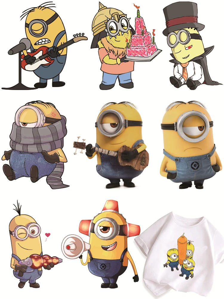 Popular Minions Clothing thermoadhesive patches Thermo-stickers Flex fusible transfer DIY children Sticker on clothes