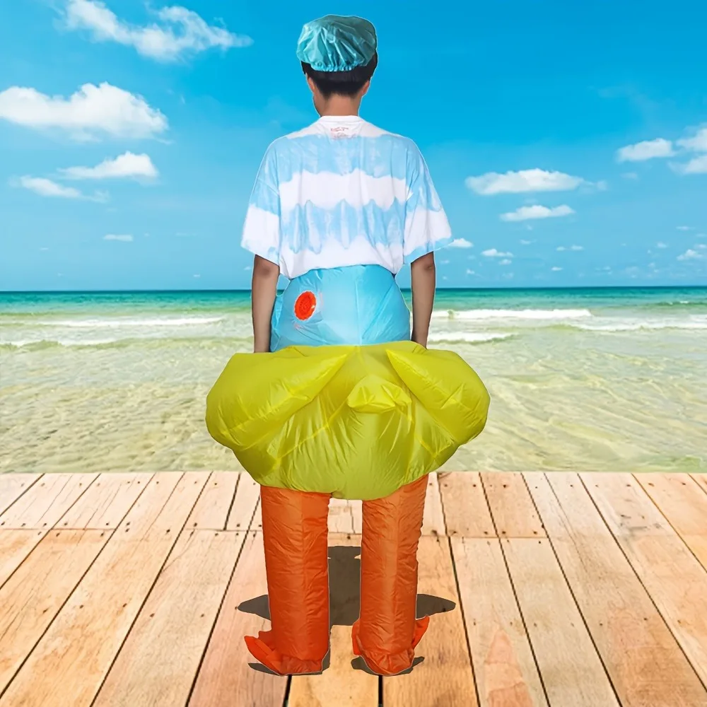 زي البطة الصفراء الرائع القابل للنفخ مثالي لعروض الحفلات والمتعة الخارجية ومناسب لجميع الأعمار