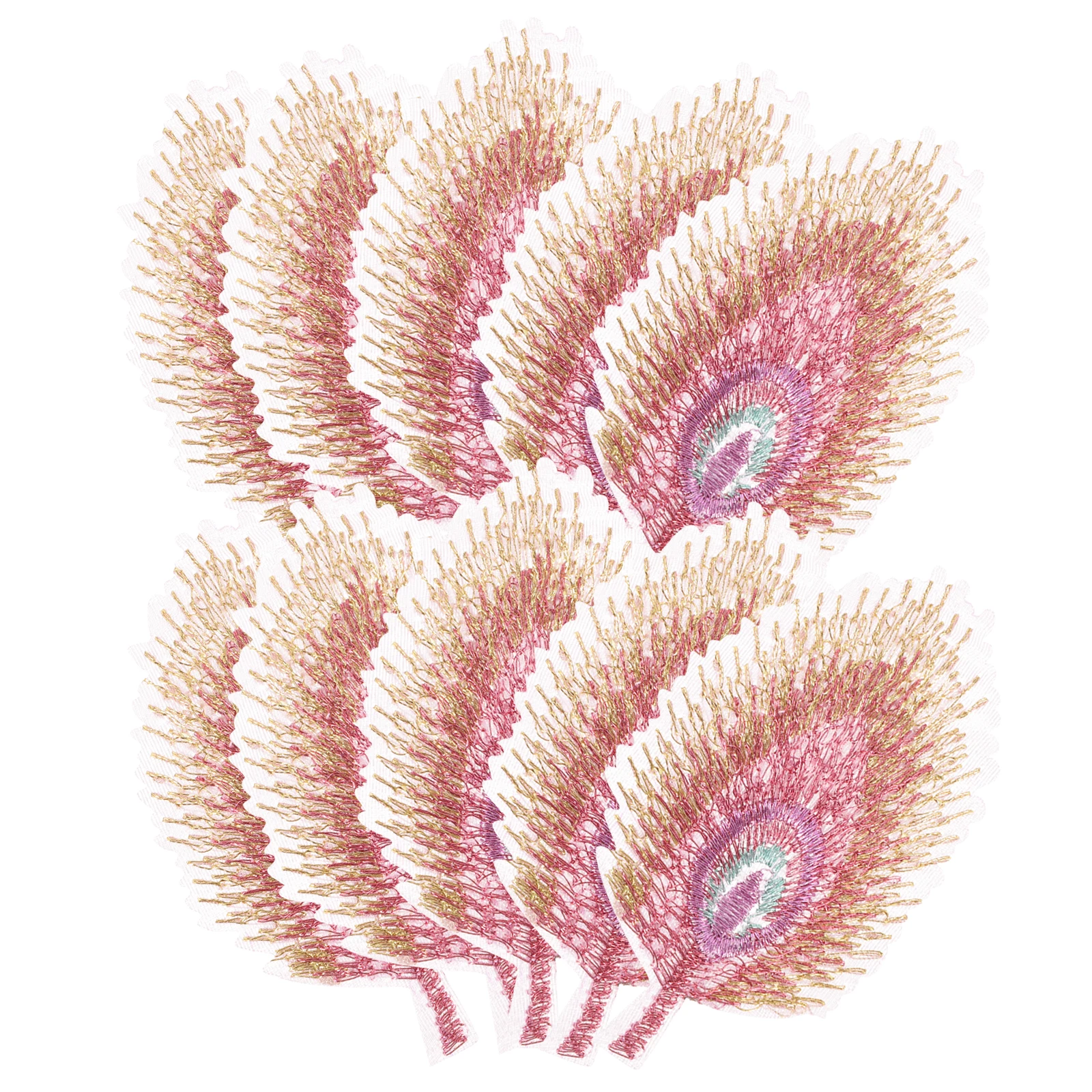 

20pcs Peacock Plume Embroidered Patches Diy Clothing Accessories Multi-Function Decorative Small Replaceable Coat Hat Sewing