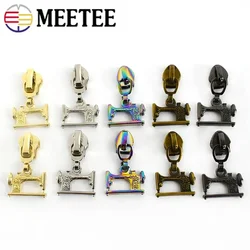 Meetee 10Pcs 3# 5# Zipper Sliders for Metal Nylon Resin Zips Clothes Zip Puller Head Repair Jacket Sew Zippers Slider Pull Kits