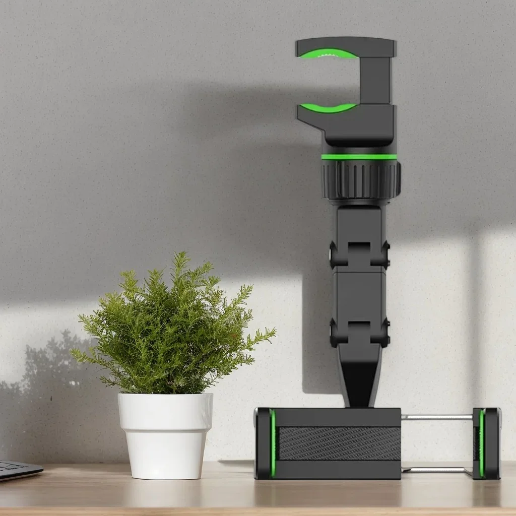 

Multi-Angle Rearview Mirror Phone Mount – Extendable, Rotatable Car Holder with Anti-Slip Clamp