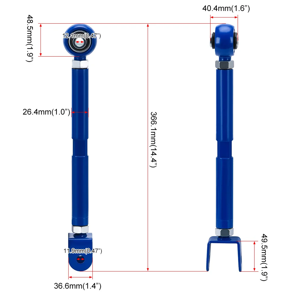 Hypertune  - FOR 89-94 240SX S13 Camber + Traction Arm + Tension + Rear Toe Arm Adjustable Blue 9816+9823+9836+9805