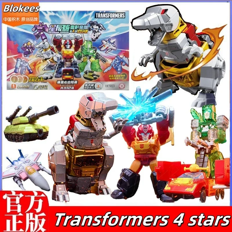 

Новые популярные блоки-трансформеры, версия Defender, волна 4, Mystery Box, Grimlock Rodimus Prime Blitzwing Megatron, сборная фигурка, игрушки