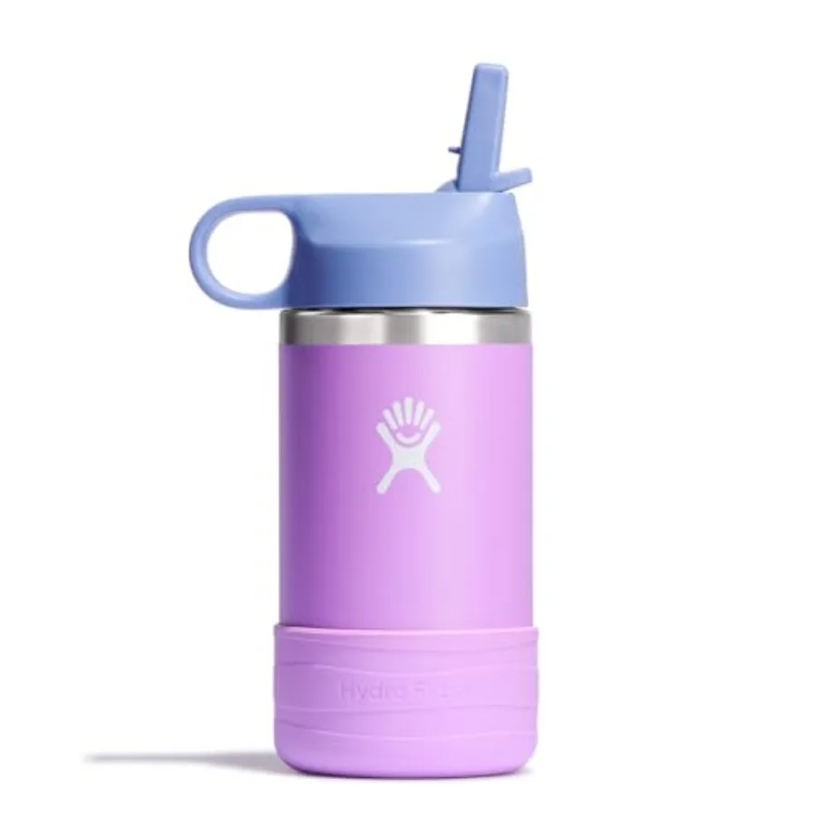 

Water Bottle for School - Stainl Steel and Insulated with Straw Cap - in Purple