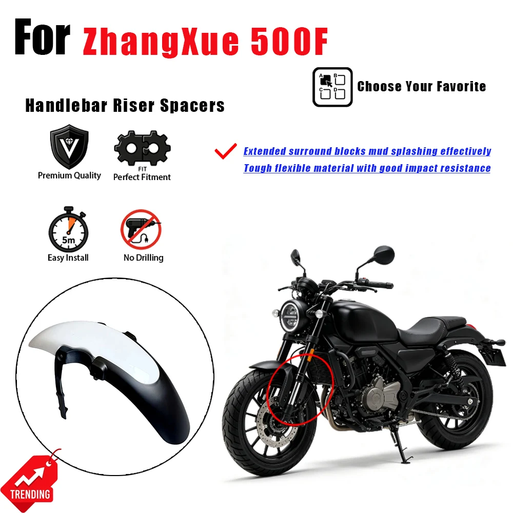 For ZhangXue 500F Upgrade Extended Surround Mudguard Guardabarros alargado moto
